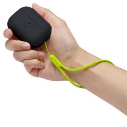Spigen Silicone Fit Strap dėklas, skirtas Apple AirPods Pro 1/ 2 - juoda ir žalia