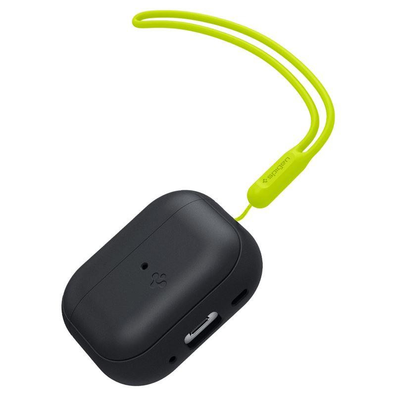 Spigen Silicone Fit Strap dėklas, skirtas Apple AirPods Pro 1/ 2 - juoda ir žalia