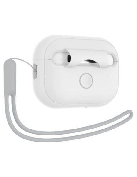 Spigen Silicone Fit Strap dėklas, skirtas Apple AirPods Pro 1/ 2 – balta ir pilka Spigen Silicone Fit Strap dėklas, skirtas Apple AirPods Pro 1/ 2 – balta ir pilka