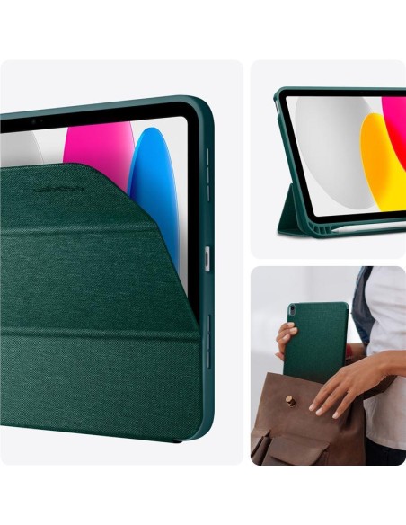 Spigen Urban Fit dėklas iPad 10.9& 39 & 39 2022 – tamsiai žalias Spigen Urban Fit dėklas iPad 10.9& 39 & 39 2022 – tamsiai žalias