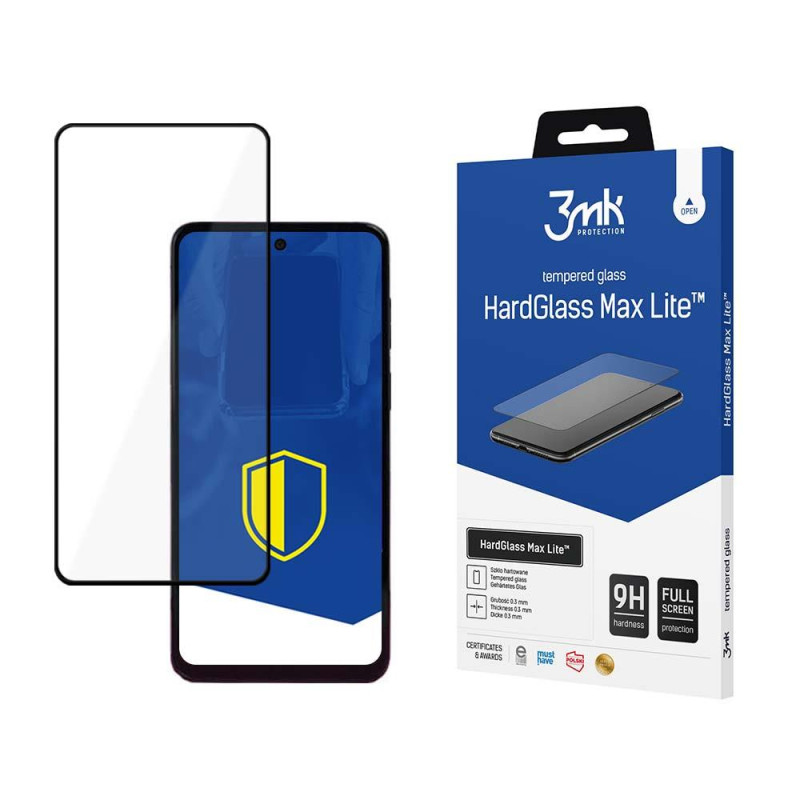 9H 3mk HardGlass Max Lite™ stiklas, skirtas Motorola Moto G53 9H 3mk HardGlass Max Lite™ stiklas, skirtas Motorola Moto G53