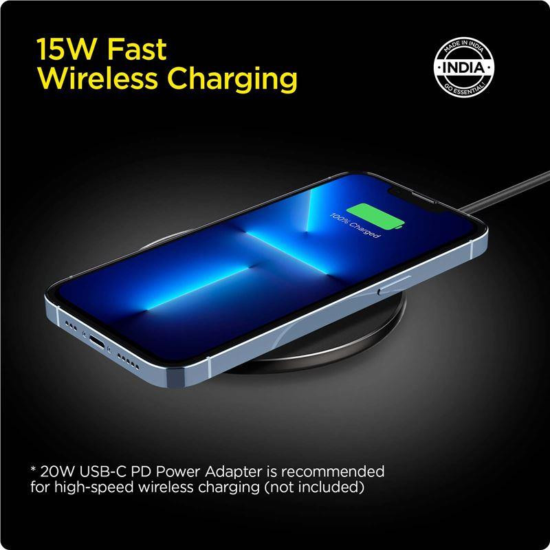 Spigen ArcField PF2104G 15W indukcinis įkroviklis - juodas Spigen ArcField PF2104G 15W indukcinis įkroviklis - juodas