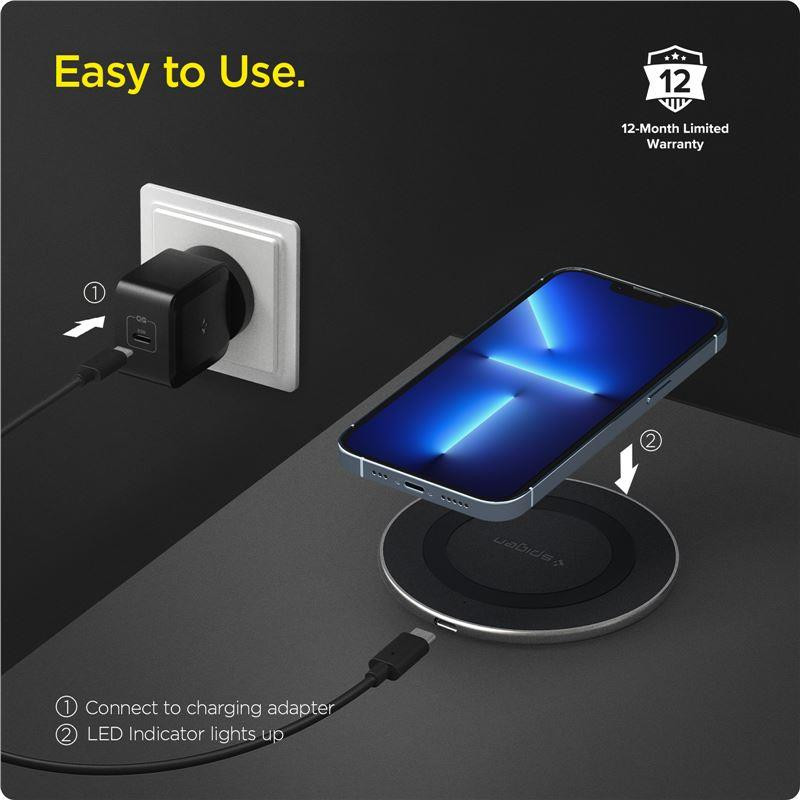 Spigen ArcField PF2104G 15W indukcinis įkroviklis - juodas