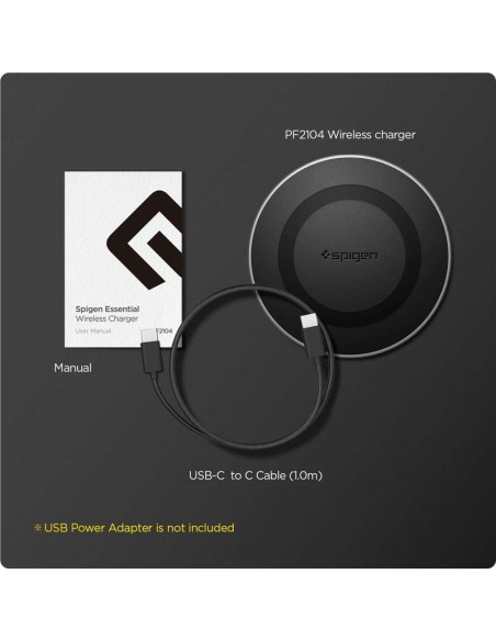 Spigen ArcField PF2104G 15W indukcinis įkroviklis - juodas