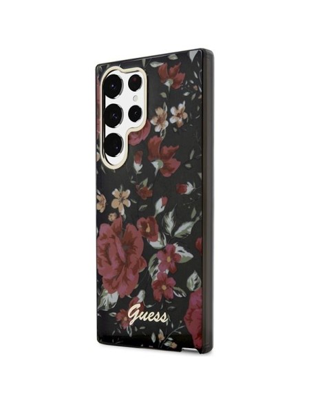 Guess Flower Collection dėklas, skirtas Samsung Galaxy S23 Ultra - žalias Guess Flower Collection dėklas, skirtas Samsung Galaxy S23 Ultra - žalias