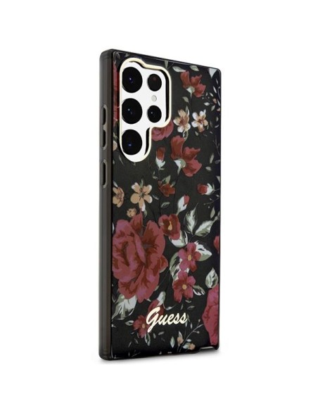 Guess Flower Collection dėklas, skirtas Samsung Galaxy S23 Ultra - žalias Guess Flower Collection dėklas, skirtas Samsung Galaxy S23 Ultra - žalias