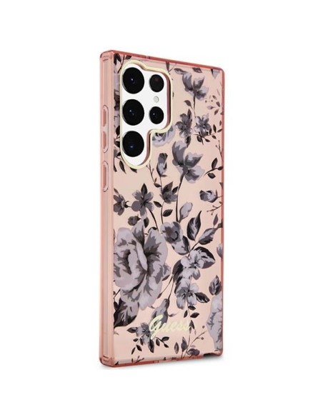 Guess Flower Collection dėklas, skirtas Samsung Galaxy S23 Ultra - rožinis Guess Flower Collection dėklas, skirtas Samsung Galaxy S23 Ultra - rožinis