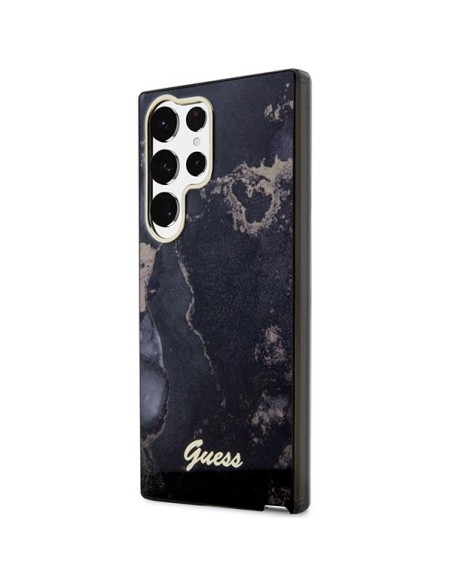 Guess Golden Marble Collection S23 Ultra dėklas - juodas Guess Golden Marble Collection S23 Ultra dėklas - juodas
