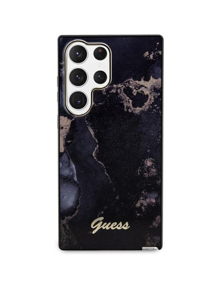 Guess Golden Marble Collection S23 Ultra dėklas - juodas Guess Golden Marble Collection S23 Ultra dėklas - juodas