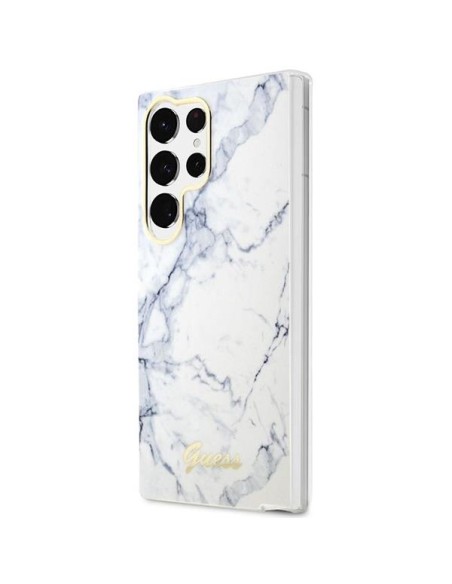 Guess Marble Collection dėklas, skirtas Samsung Galaxy S23 Ultra - baltas Guess Marble Collection dėklas, skirtas Samsung Galaxy S23 Ultra - baltas