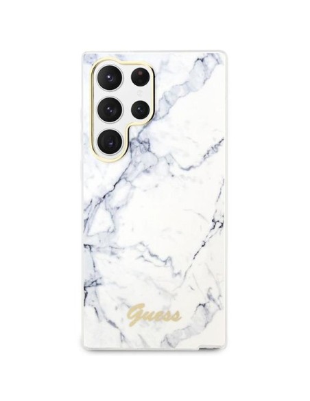 Guess Marble Collection dėklas, skirtas Samsung Galaxy S23 Ultra - baltas Guess Marble Collection dėklas, skirtas Samsung Galaxy S23 Ultra - baltas