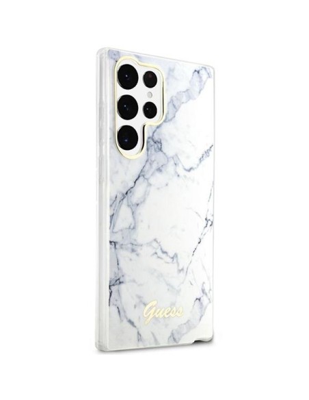 Guess Marble Collection dėklas, skirtas Samsung Galaxy S23 Ultra - baltas Guess Marble Collection dėklas, skirtas Samsung Galaxy S23 Ultra - baltas