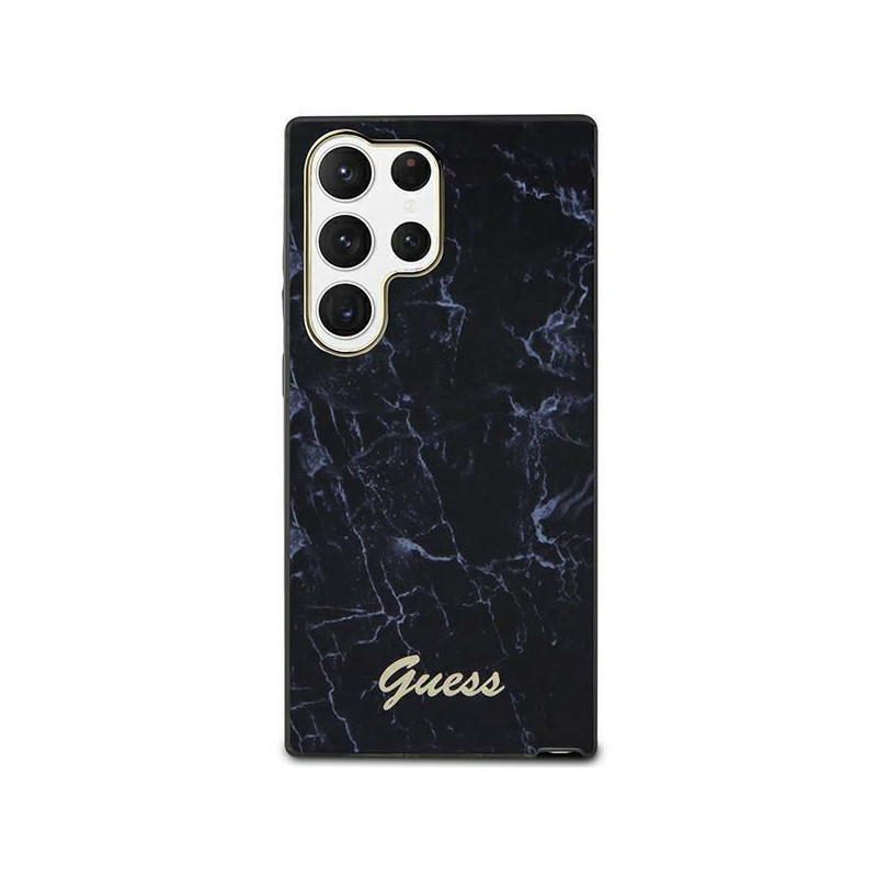 Guess Marble Collection dėklas, skirtas Samsung Galaxy S23 Ultra - juodas
