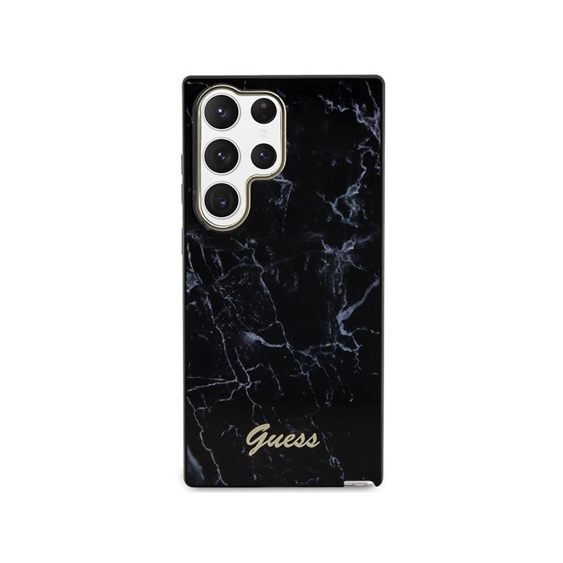 Guess Marble Collection dėklas, skirtas Samsung Galaxy S23 Ultra - juodas