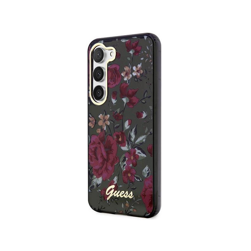 Guess Flower Collection dėklas, skirtas Samsung Galaxy S23+ - žalias