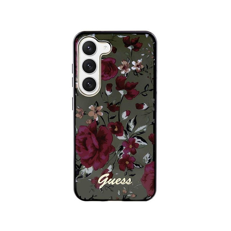 Guess Flower Collection dėklas, skirtas Samsung Galaxy S23+ - žalias