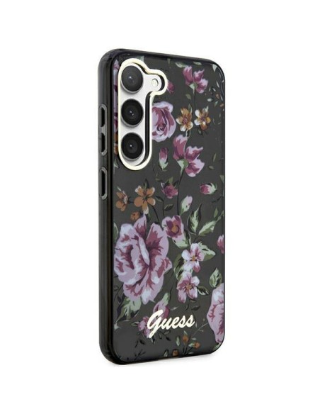 Guess Flower Collection dėklas, skirtas Samsung Galaxy S23+ - juodas Guess Flower Collection dėklas, skirtas Samsung Galaxy S23+ - juodas