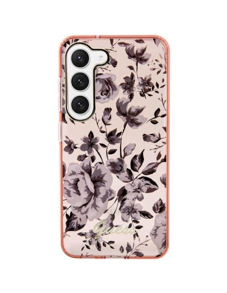 Guess Flower Collection dėklas, skirtas Samsung Galaxy S23+ - rožinis Guess Flower Collection dėklas, skirtas Samsung Galaxy S23+ - rožinis