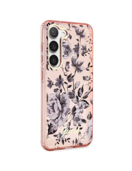 Guess Flower Collection dėklas, skirtas Samsung Galaxy S23+ - rožinis Guess Flower Collection dėklas, skirtas Samsung Galaxy S23+ - rožinis