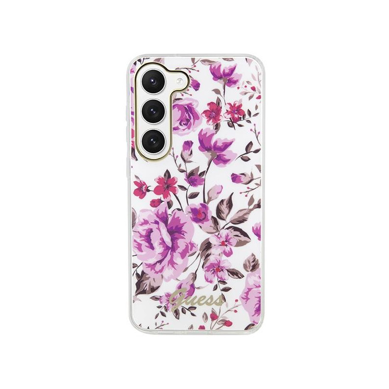 Guess Flower Collection dėklas Samsung Galaxy S23+ - baltas