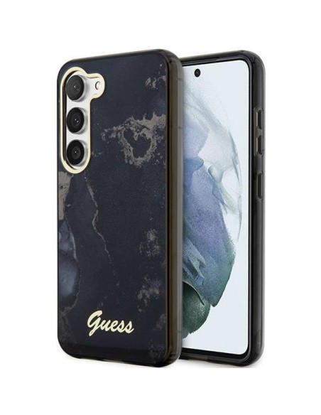 Guess Golden Marble Collection S23+ dėklas - juodas Guess Golden Marble Collection S23+ dėklas - juodas