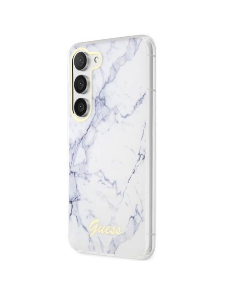 Guess Marble Collection dėklas, skirtas Samsung Galaxy S23+ - baltas Guess Marble Collection dėklas, skirtas Samsung Galaxy S23+ - baltas
