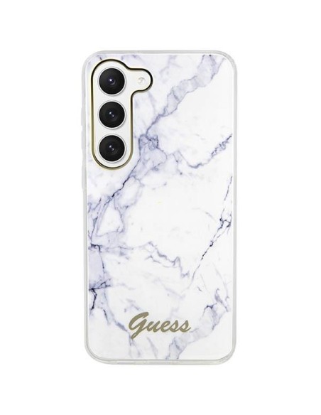 Guess Marble Collection dėklas, skirtas Samsung Galaxy S23+ - baltas Guess Marble Collection dėklas, skirtas Samsung Galaxy S23+ - baltas