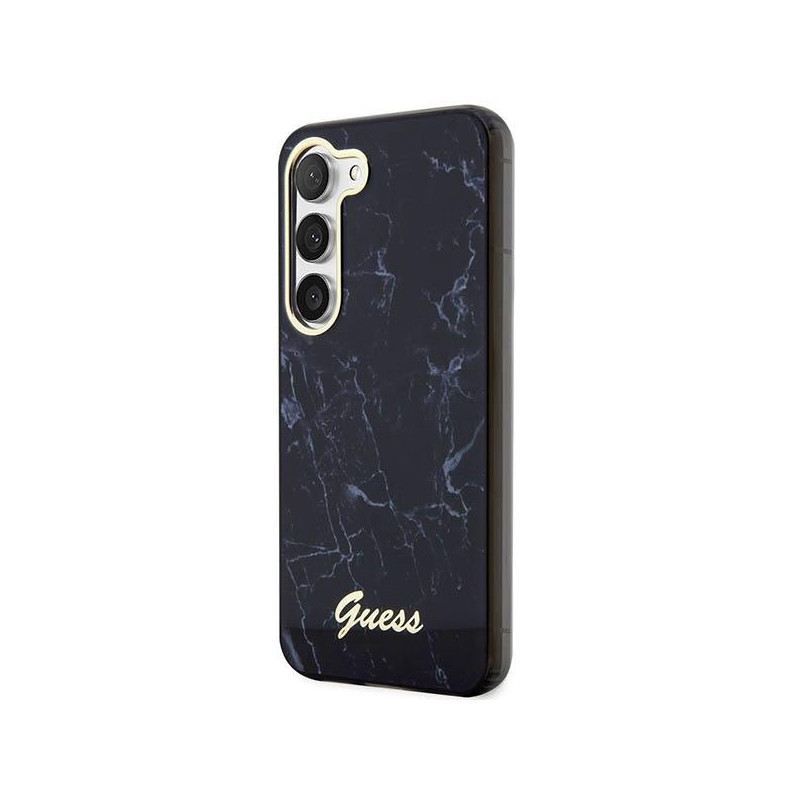 Guess Marble Collection dėklas, skirtas Samsung Galaxy S23+ - juodas