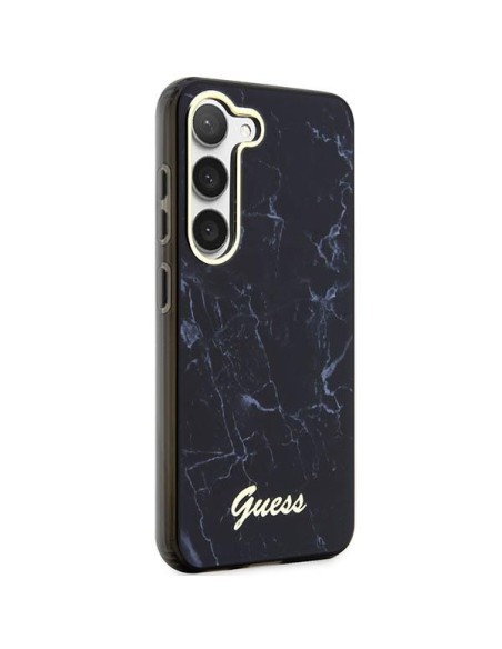 Guess Marble Collection dėklas, skirtas Samsung Galaxy S23+ - juodas Guess Marble Collection dėklas, skirtas Samsung Galaxy S23+ - juodas