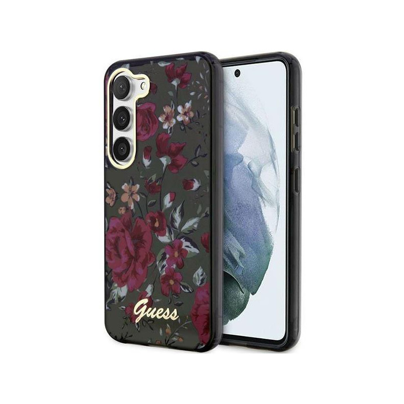Guess Flower Collection dėklas, skirtas Samsung Galaxy S23 - žalias Guess Flower Collection dėklas, skirtas Samsung Galaxy S23 - žalias