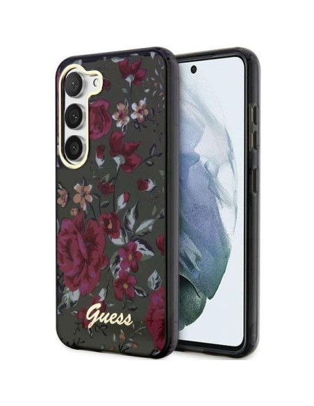 Guess Flower Collection dėklas, skirtas Samsung Galaxy S23 - žalias Guess Flower Collection dėklas, skirtas Samsung Galaxy S23 - žalias