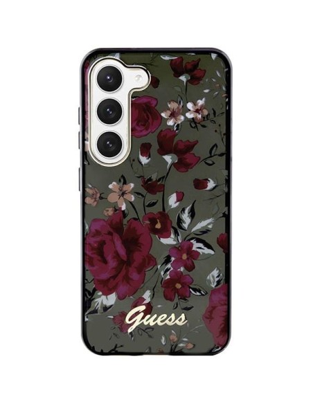 Guess Flower Collection dėklas, skirtas Samsung Galaxy S23 - žalias Guess Flower Collection dėklas, skirtas Samsung Galaxy S23 - žalias