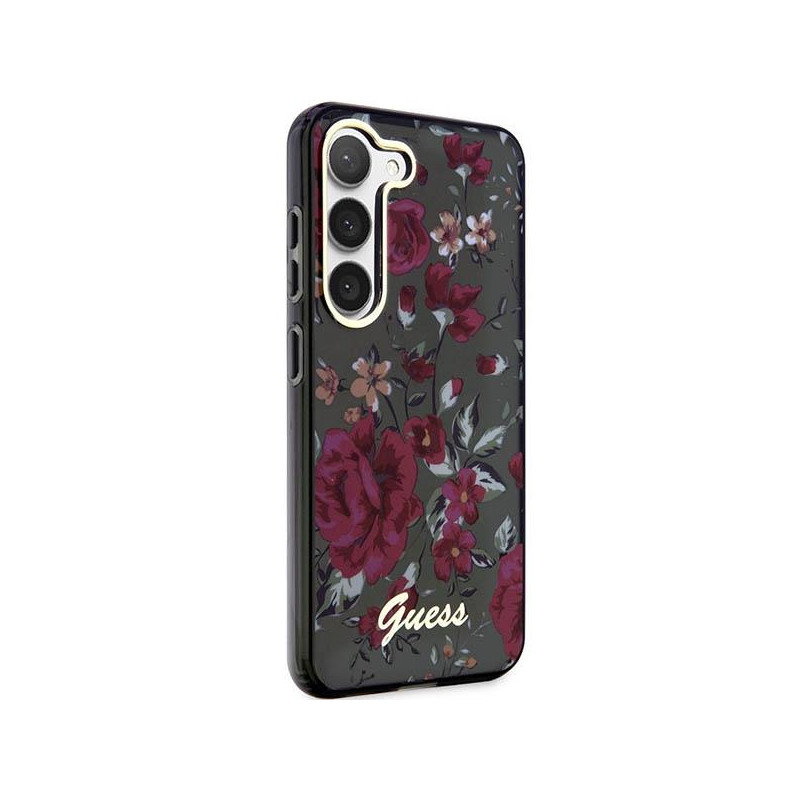 Guess Flower Collection dėklas, skirtas Samsung Galaxy S23 - žalias