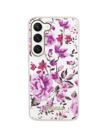 Guess Flower Collection dėklas Samsung Galaxy S23 - baltas Guess Flower Collection dėklas Samsung Galaxy S23 - baltas