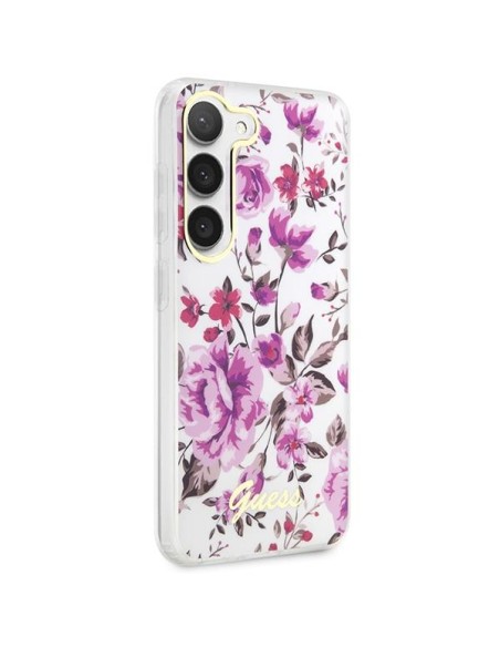 Guess Flower Collection dėklas Samsung Galaxy S23 - baltas Guess Flower Collection dėklas Samsung Galaxy S23 - baltas