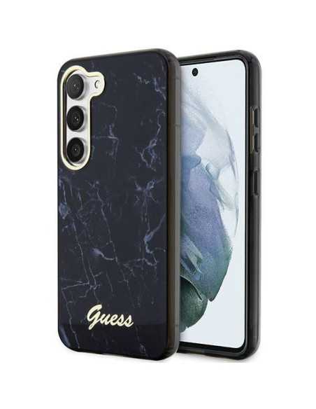 Guess Marble Collection dėklas, skirtas Samsung Galaxy S23 - juodas Guess Marble Collection dėklas, skirtas Samsung Galaxy S23 - juodas