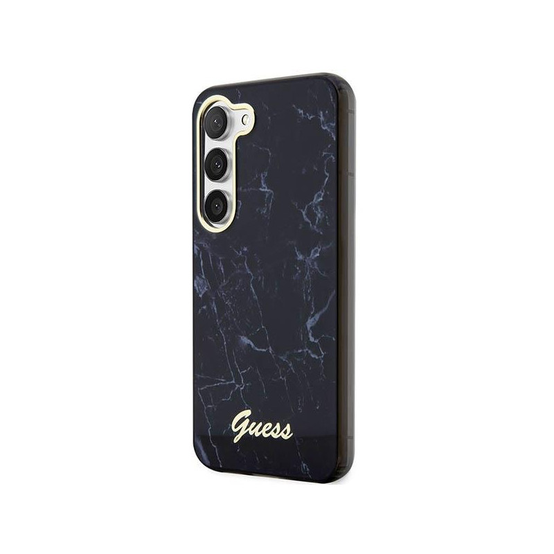 Guess Marble Collection dėklas, skirtas Samsung Galaxy S23 - juodas