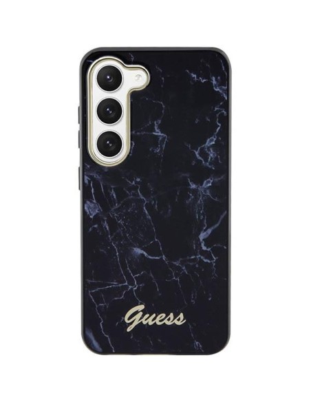 Guess Marble Collection dėklas, skirtas Samsung Galaxy S23 - juodas Guess Marble Collection dėklas, skirtas Samsung Galaxy S23 - juodas