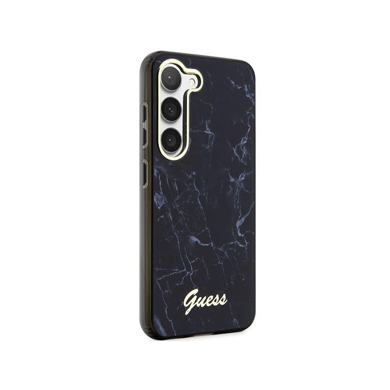 Guess Marble Collection dėklas, skirtas Samsung Galaxy S23 - juodas