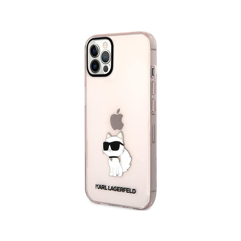 Karl Lagerfeld Ikonik Choupette dėklas iPhone 12 / iPhone 12 Pro - rožinis