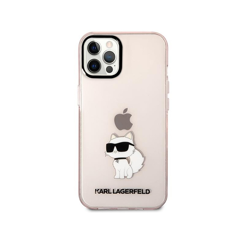 Karl Lagerfeld Ikonik Choupette dėklas iPhone 12 / iPhone 12 Pro - rožinis