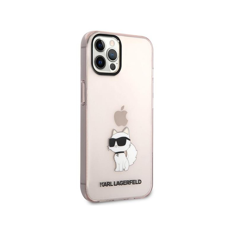 Karl Lagerfeld Ikonik Choupette dėklas iPhone 12 / iPhone 12 Pro - rožinis
