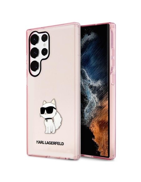 Karl Lagerfeld Ikonik Choupette dėklas Samsung Galaxy S23 Ultra - rožinis Karl Lagerfeld Ikonik Choupette dėklas Samsung Galaxy S23 Ultra - rožinis