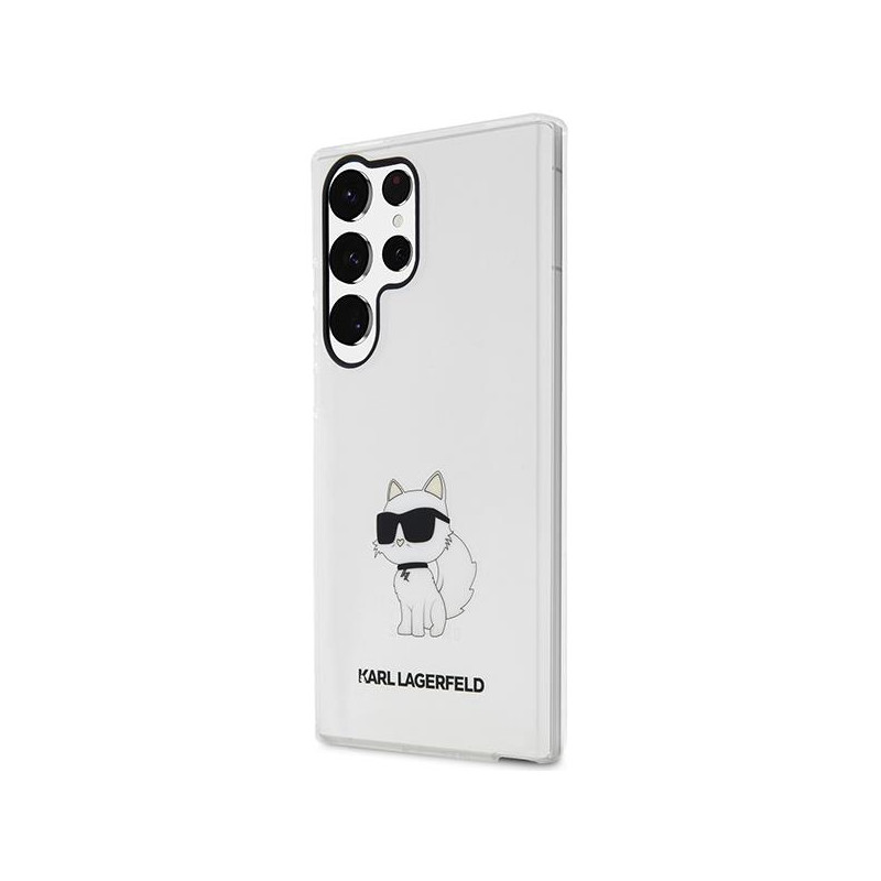 Karl Lagerfeld Ikonik Choupette dėklas Samsung Galaxy S23 Ultra - skaidrus