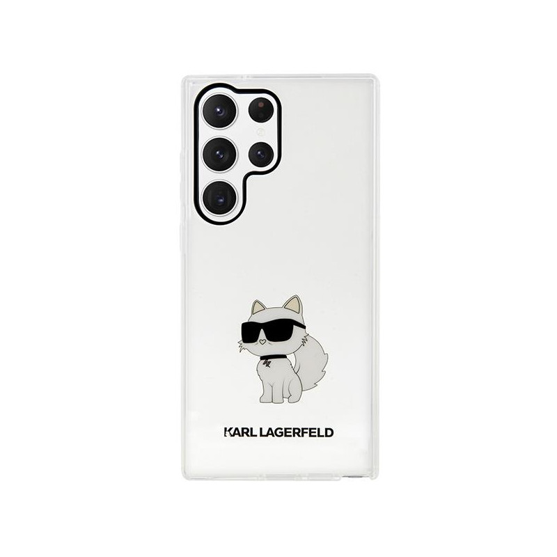 Karl Lagerfeld Ikonik Choupette dėklas Samsung Galaxy S23 Ultra - skaidrus