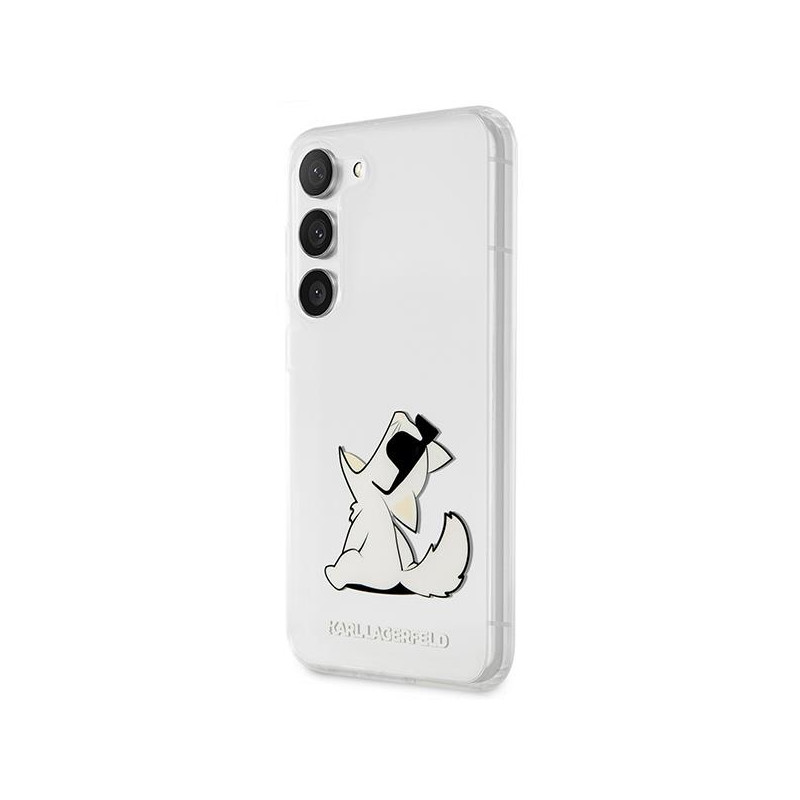 Karl Lagerfeld Choupette Fun dėklas Samsung Galaxy S23+ - skaidrus