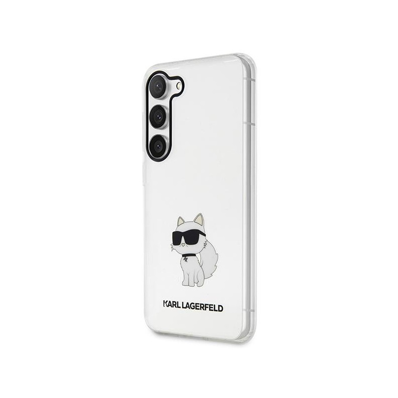 Karl Lagerfeld Ikonik Choupette dėklas Samsung Galaxy S23+ - skaidrus