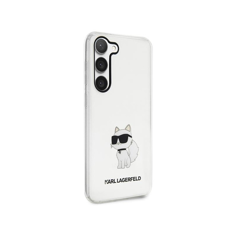 Karl Lagerfeld Ikonik Choupette dėklas Samsung Galaxy S23+ - skaidrus