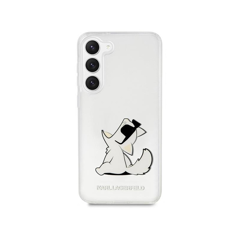 Karl Lagerfeld Choupette Fun dėklas Samsung Galaxy S23 - skaidrus