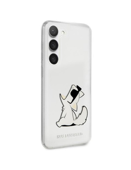 Karl Lagerfeld Choupette Fun dėklas Samsung Galaxy S23 - skaidrus